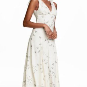 H&M white dress with bird print size 12